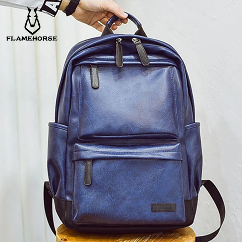 Мужской деловой повседневный рюкзак из искусственной кожи с изображением лошади