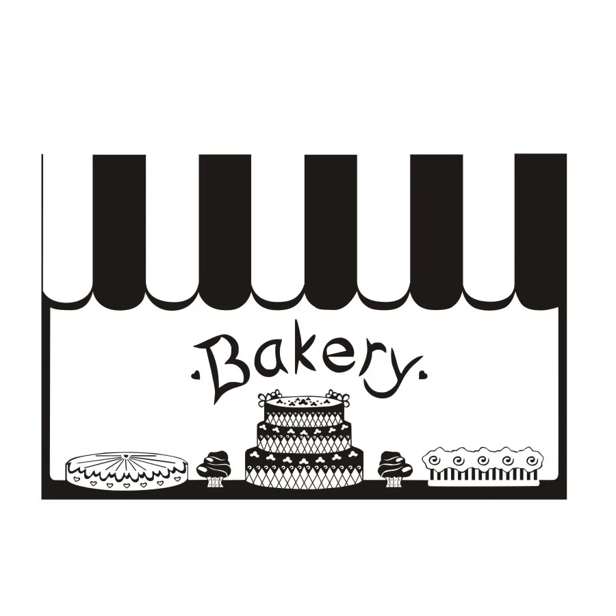 Наклейки Торт Хлебобулочные Декор французский Винил настенные наклейки обои