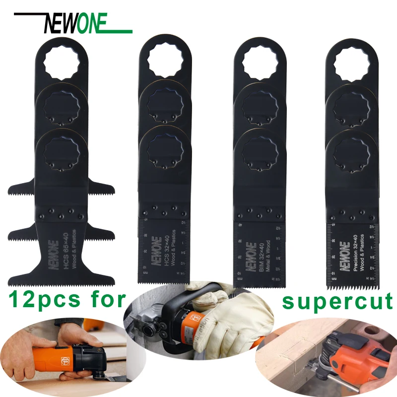

12pcs Oscillating Power Tools Saw Blades Kit For Fein SUPERCUT wood plastic and more