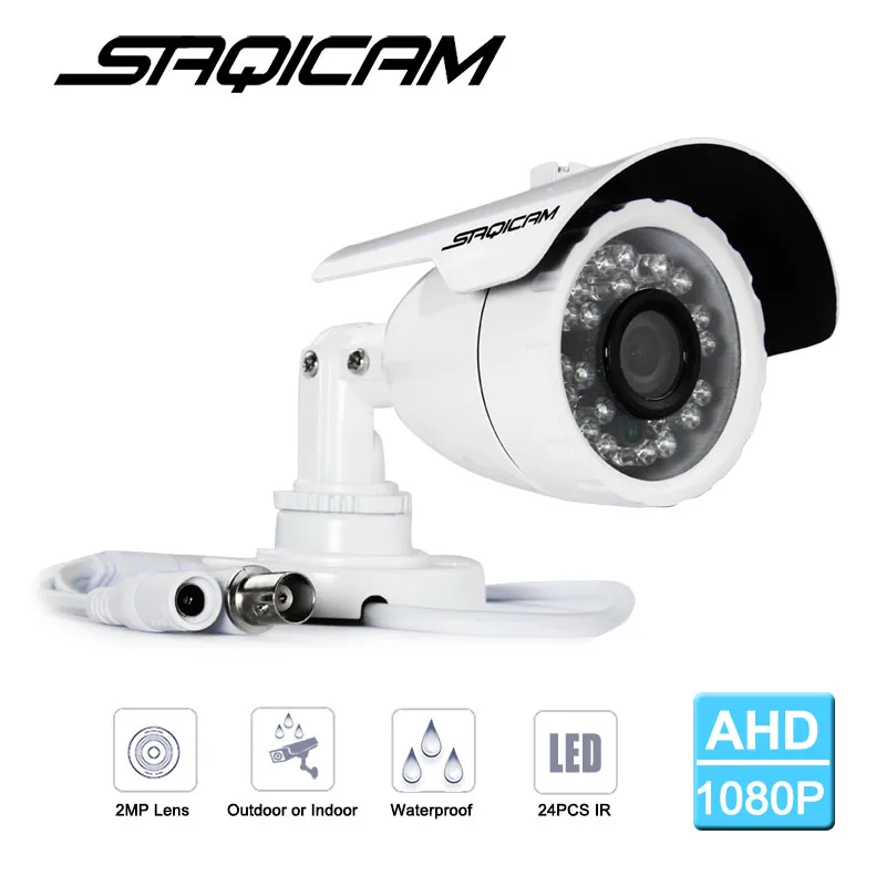 Saqicam 4ch HD 1080 P видеонаблюдения Системы 2 шт. 2.0mp ip66 Всепогодный день/ночь bullet Камера