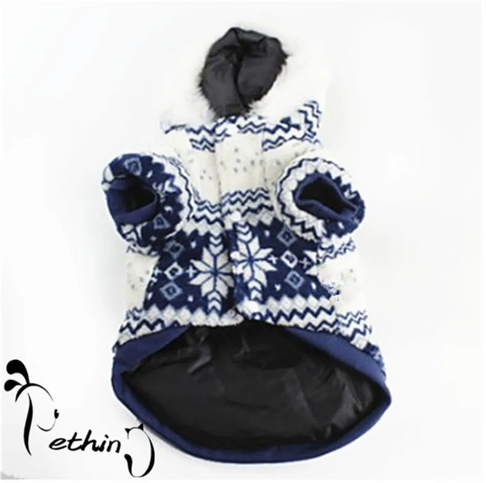 Модный Рождественский костюм для домашних животных одежда снежных собак пальто