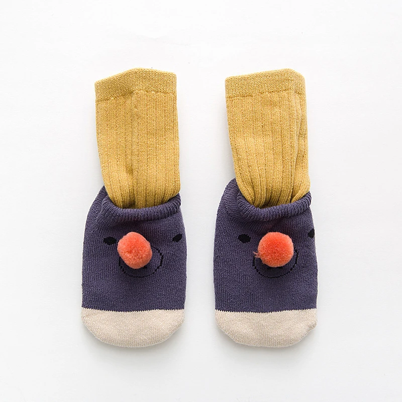 Lovely Bear Baby Socks Two-Piece Infant Boy Girl Anti Slip Winter Warm Cotton Blended Elastic Comfortable Ins Style | Мать и ребенок