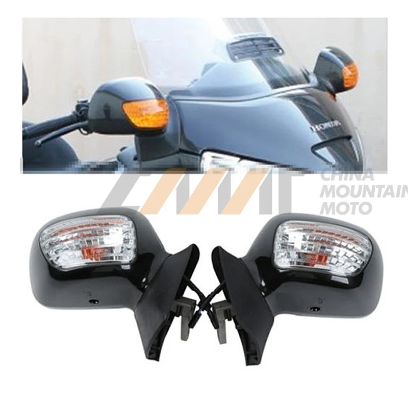 Черное зеркало заднего вида прозрачный сигнальный объектив чехол для Honda Goldwing