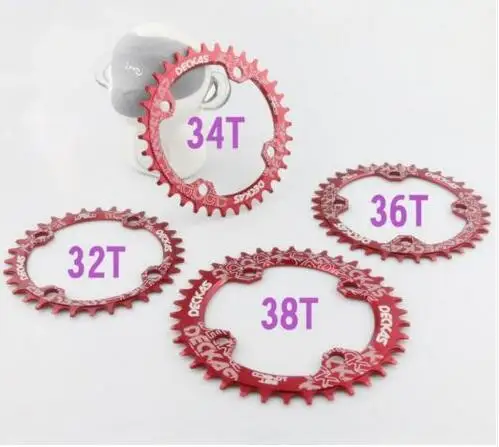 Deckas 104BCD овальная Звездочка MTB горный велосипед кольцо цепи велосипеда мм 32/34/36/38T Ультралегкая система зубчатая пластина Запчасти 104bcd
