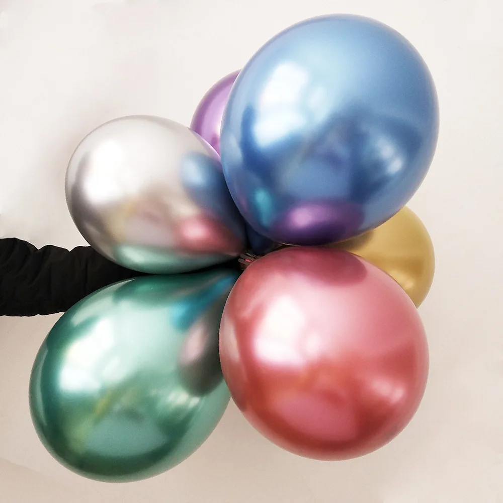 

50pcs Metal Balloon 12inch New Glossy Pearl Thick Balloons Inflatable Air Balls Wedding Decoration Metallic Colors Latex ballons