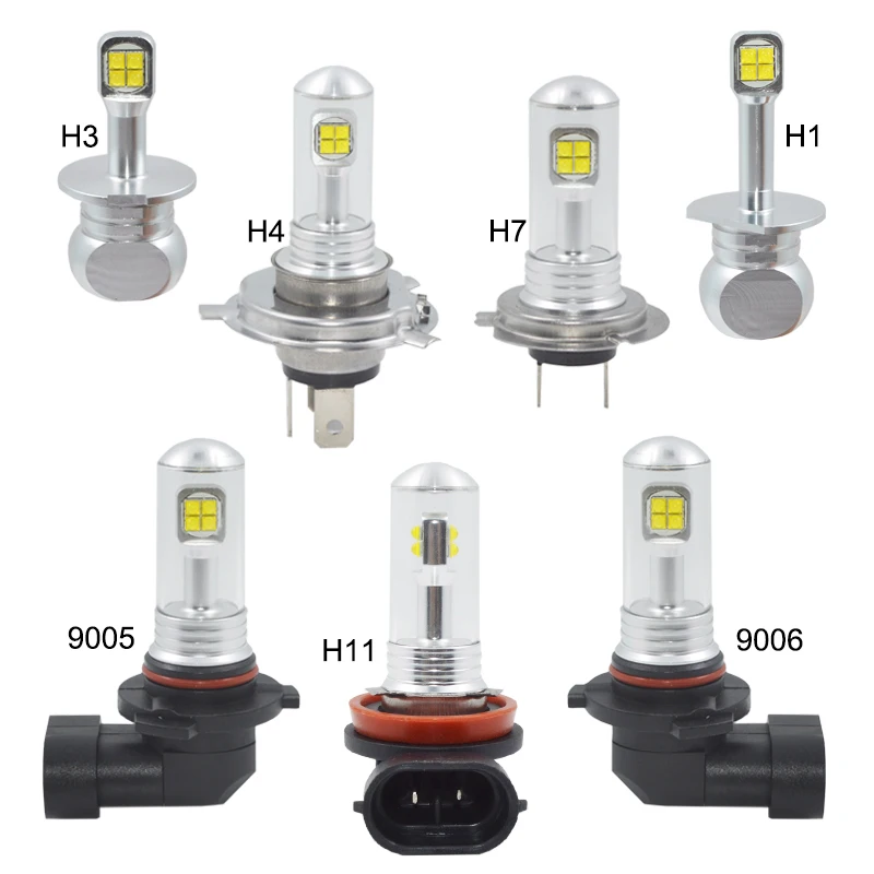 1 пара H1 h3 h7 h11 hb4/9006 hb3/9005 Светодиодные Автомобильные фары белый 6000 К 3000LM