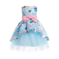 5 years girls floral dress for birthday summer children clothing kids girls bow ball gown dresses for school performance
