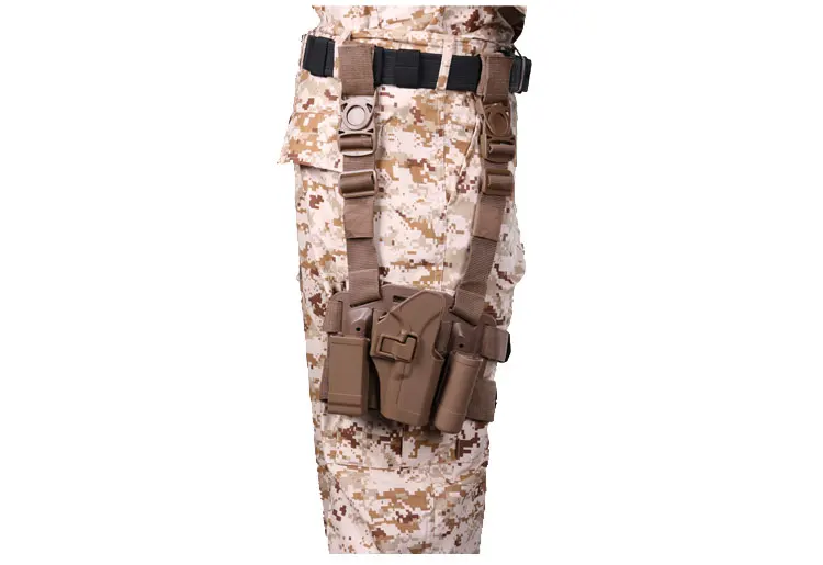 CQC тактический Чехол для пистолета набор кобуры Glock 17 19 22 23 31 32 MOLLE Drog Leg кобура, Журнал фонарик Сумка Охотничьи аксессуары
