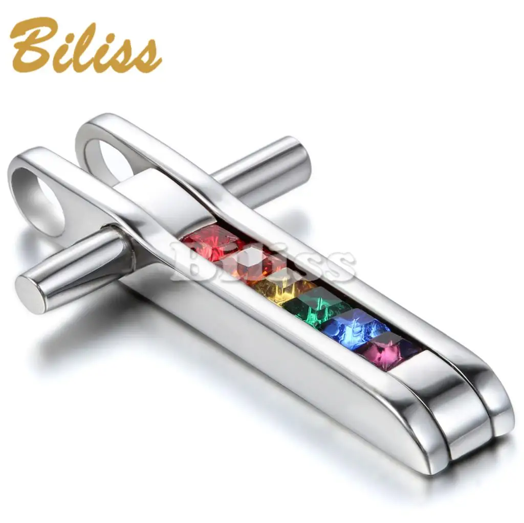 Новая Мода Гей Гордость ювелирные изделия из нержавеющей стали кулон ожерелье