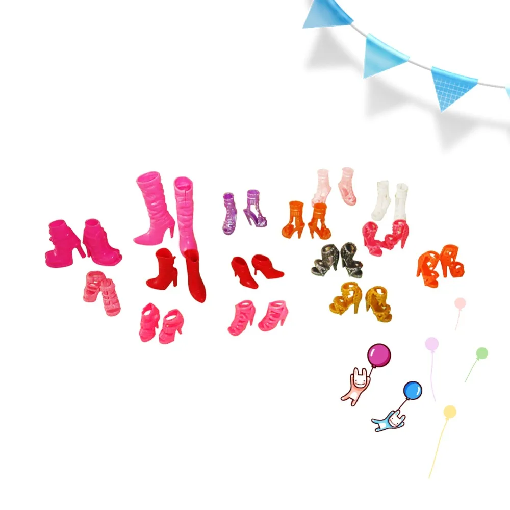 LeadingStar/120 шт. Милые разноцветные босоножки на высоком каблуке Обувь для принцессы