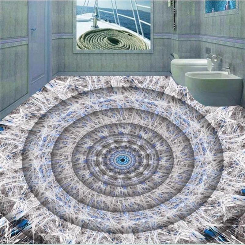 

beibehang Custom 3d floor 3D stereo abstract kaleidoscope floor wallpaper living room bathroom decoration painting