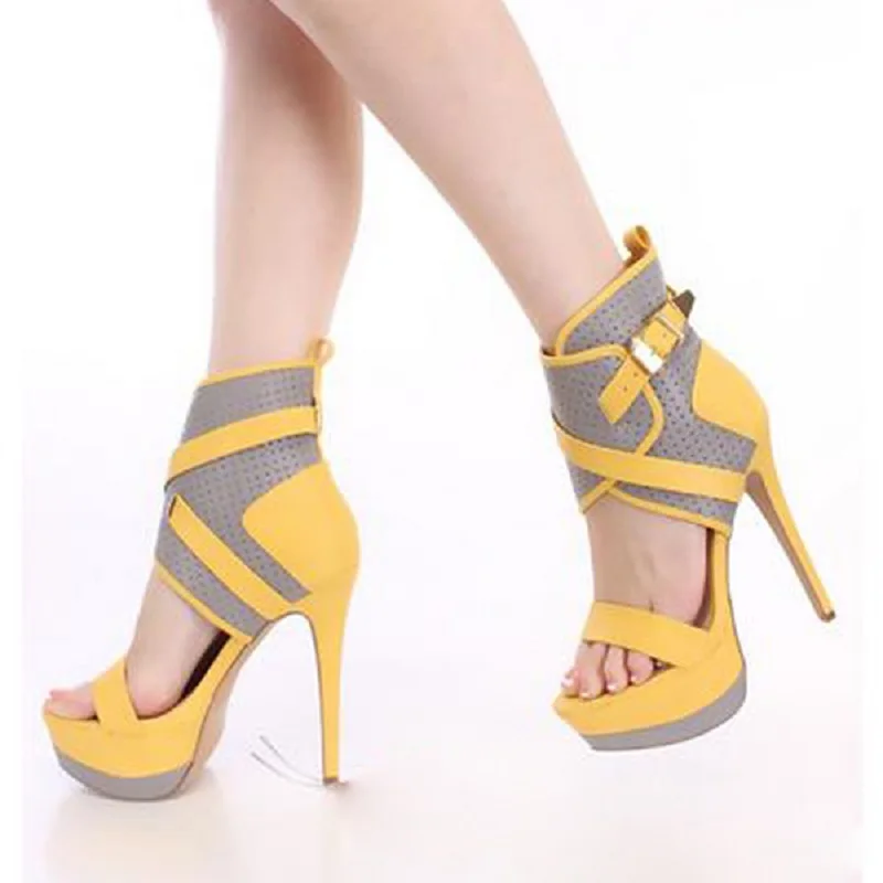 Женские летние сандалии на высоком каблуке большие размеры 34 46 2019|Боссоножки и