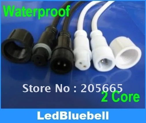 2 ядра водонепроницаемый соединительный кабель 20 см длиной каждый мужской и