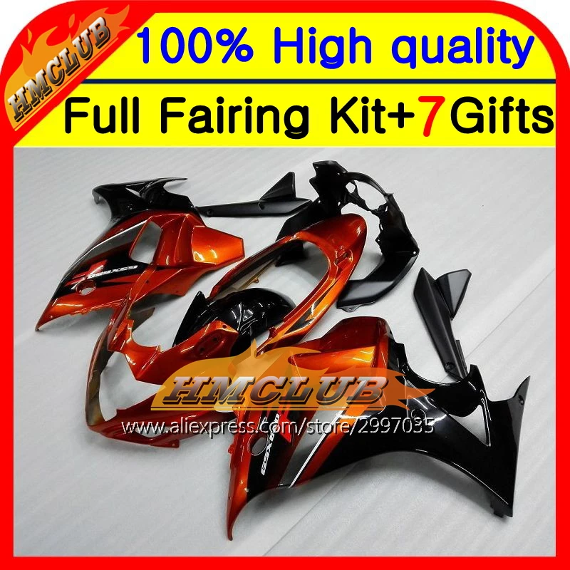Корпус для SUZUKI GSX650F оранжевый черный 08 09 10 11 12 13 GSX 650F 77HM35 GSXF650 2008 2009 2010 2011 2012 2013