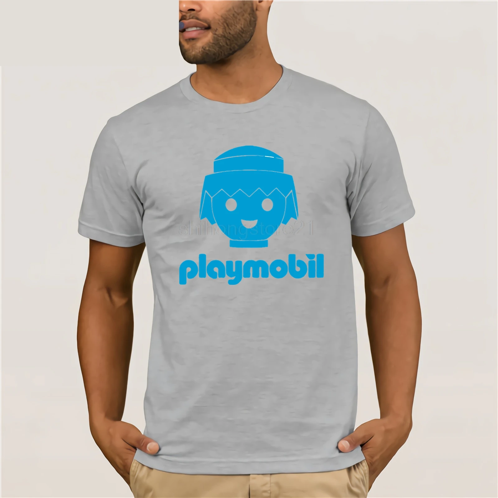 CAMISETA PLAYMOBIL T SHIRT MAGLIETTA Clothes Popular T-Shirt Crewneck 100% Cotton Tees Vintage Crew Neck | Мужская одежда