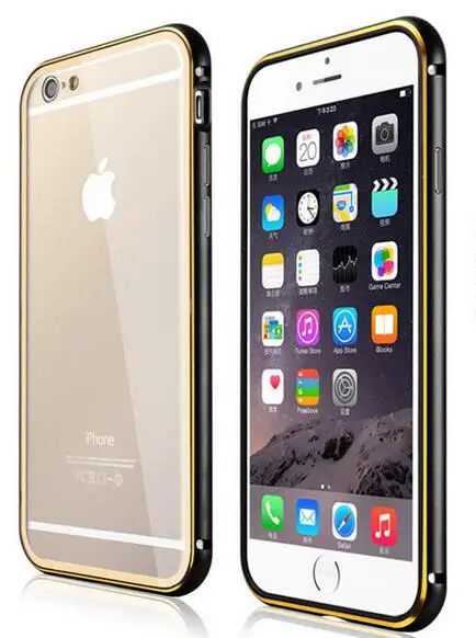 Для iPhone6 Plus 6S Plus ультра тонкий алюминиевый металлический бампер рамка чехол для iPhone 6 Plus 6splus с золотой дугой