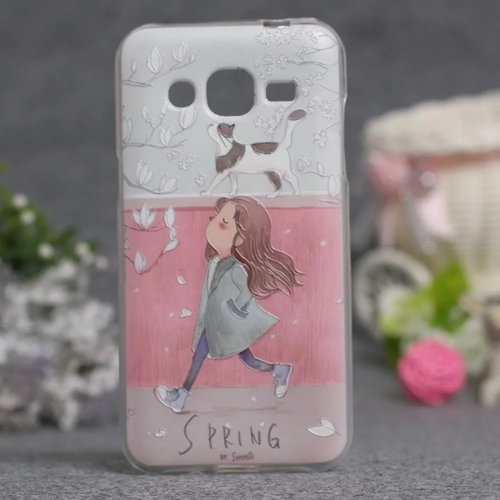 Силиконовый мягкий защитный чехол для samsung j2 2015 роскошные чехлы с 3D-принтом Samsung