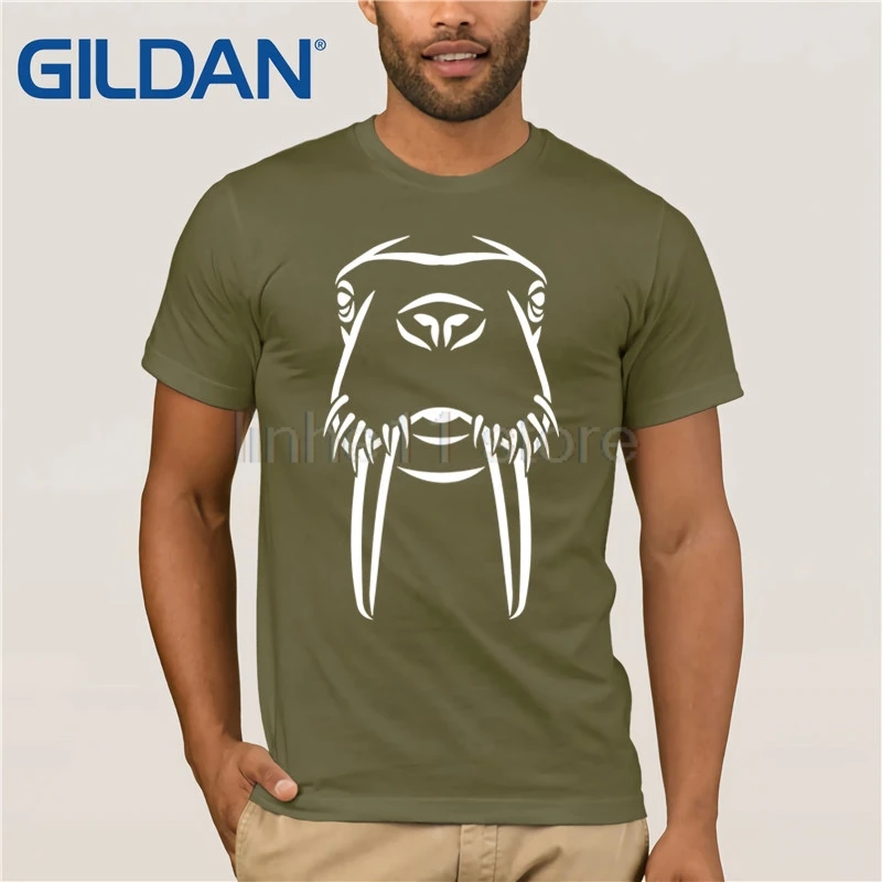 Мужская футболка Walrus head популярная с круглым вырезом 100% хлопок Забавные футболки