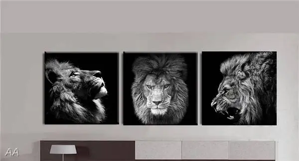 3 Панели Король Лев холст искусство Современная Абстрактная живопись настенные