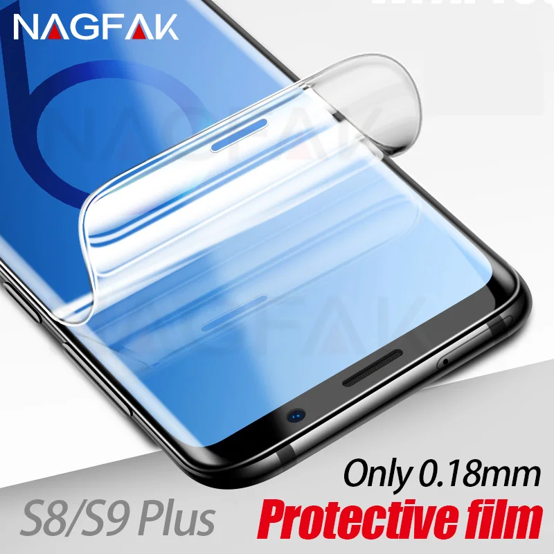 Защитная пленка NAGFAK для samsung Galaxy S9 S9Plus S8 S8Plus Note 8 S7 Edge не стекло 0 18 мм 3D мягкая
