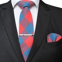 kamberft mens wool tie handmade 8cm plaid stripes corbata bow tie clothing accessories pocket square handkerchief brooch set