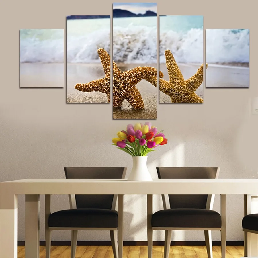 Cuadros Fallout Paintings 5 Pcs Painting Two Starfish oil spray Canvas on Wall Art Picture Home Decor For Living Room Modern | Дом и сад