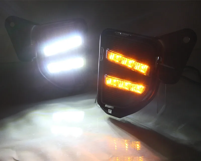 White Yellow Car LED Daytime Running Light DRL Daylight Fog Lamp Headlight Kit For Toyota Hiace 2014 2015 2016 | Автомобили и