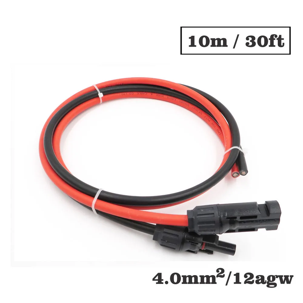 4mm2 12AWG кабель 30FT 10 м PV коннектор Удлинительное соединение ветка черная