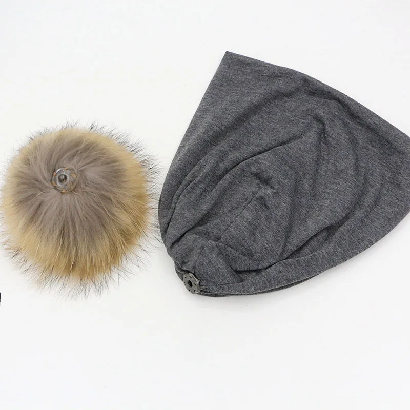 Женская зимняя шапка GZHilovingL с помпоном из натурального меха | Аксессуары для
