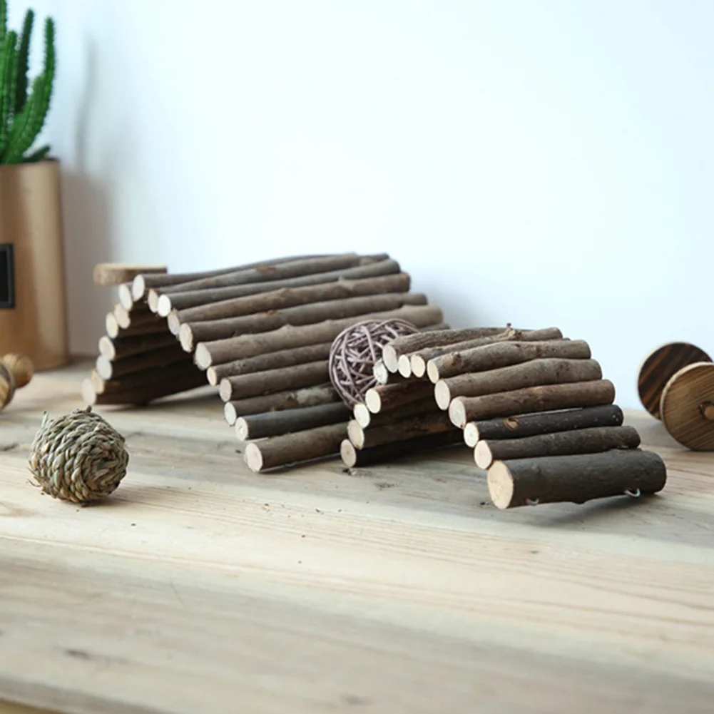 Wooden Fence Bridge Toy Hamster Guinea Pigs Hedgehog Small Animal Pet Cage Decor | Дом и сад