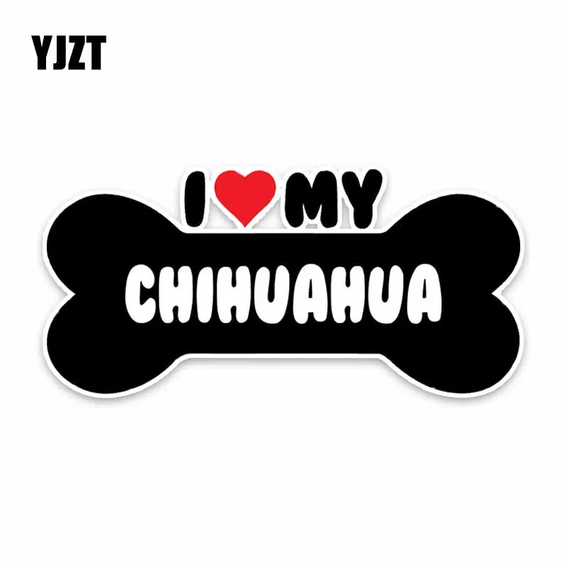 YJZT 15*7 1 см I Heart My Chihuahua Bone ПВХ автомобильный бампер наклейки для автомобиля C1-4179 |