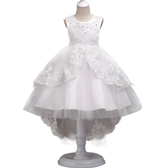 Baby Girl Dress Children Kids Dresses For Girls 2 3 4 5 6 7 8 9 10 Year Birthday Outfits Dresses Girls Evening Party Formal Wear - Цвет: White