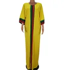 2019 африканские платья для женщин Лето-осень полосатый принт тонкий рукав длинное платье макси модная африканская Женская африканская одежда