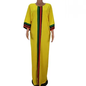 2019 африканские платья для женщин Лето-осень полосатый принт тонкий рукав длинное платье макси модная африканская Женская африканская одежда
