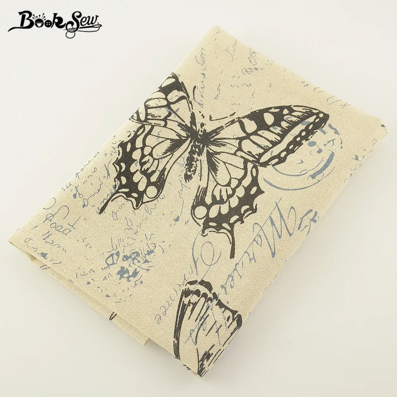 Тканевая ткань с изображением бабочек для шитья и квилтинга из хлопка льна