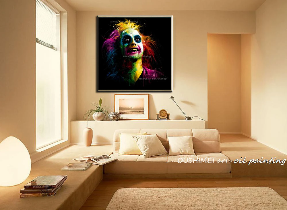 Ручная роспись современный портрет клоуна картина маслом красочный человек