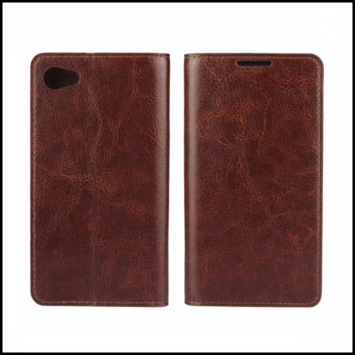 dark brown Кожаный чехол для sony Xperia Z5 Z5 компактный откидной Чехол для бумажника чехол для телефона чехол Etui для sony Z5 Премиум Capinha Hoesje Капа - Цвет: dark brown