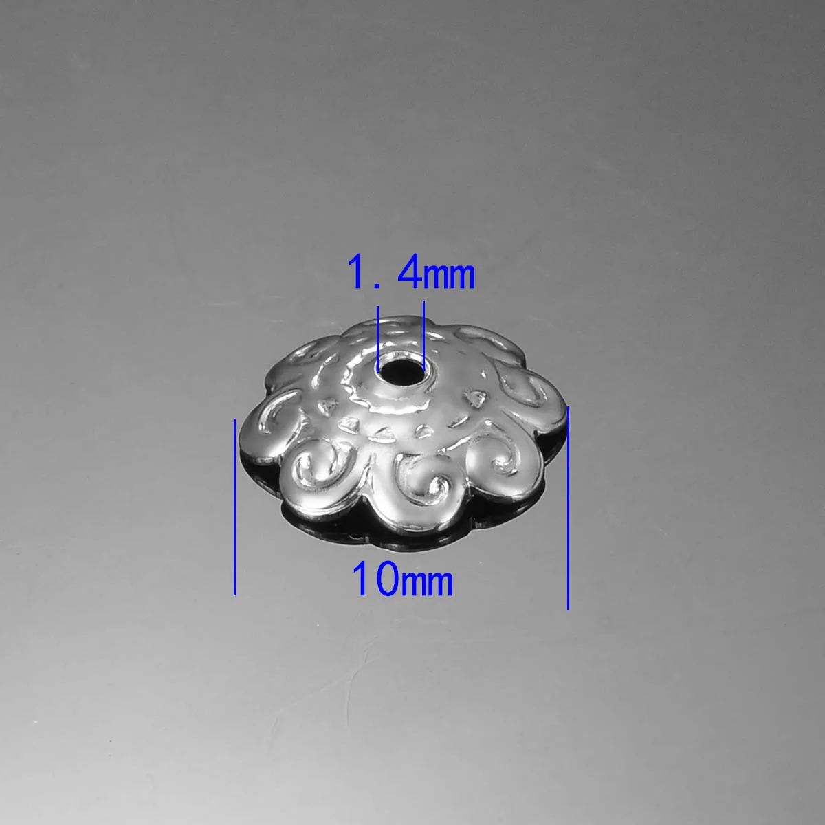 10mm 50pcs 50 шт., нержавеющая сталь, цветы, бусины, колпачки для ювелирных изделий и компоненты, полые колпачки, подходят для DIY аксессуаров, ювелирных изделий - Цвет: 10mm 50pcs