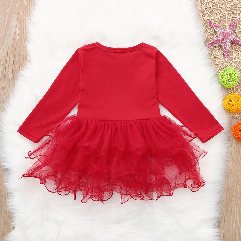 Toddler Infant Baby Girls Christmas XMAS Cartoon Princess Tutu Dress Outfits | Детская одежда и обувь