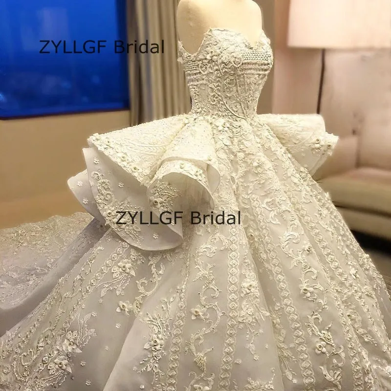 ZYLLGF Люкс Свадебные Платья 2017 Бальное платье Суд Поезд Саудовской Аравии