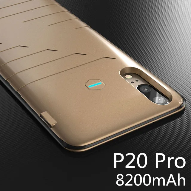 8200mAh Gold P20 Pro Внешнее зарядное устройство чехол s для huawei P20 Pro резервный внешний аккумулятор чехол 6000 мАч портативный внешний аккумулятор зарядка аккумулятора задняя крышка - Цвет: 8200mAh Gold P20 Pro