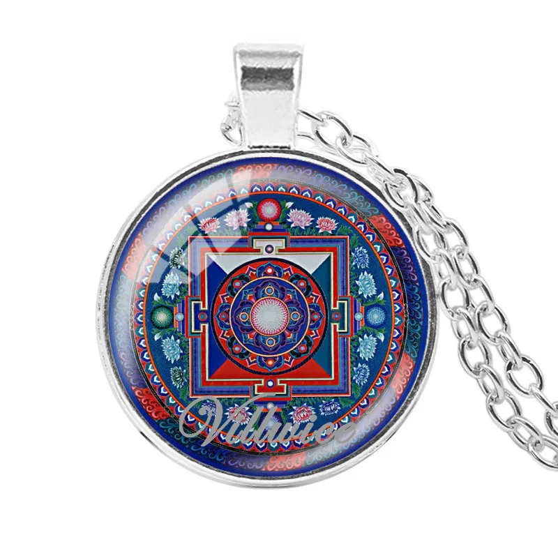 1 шт. новейшее индийское ожерелье для йоги стеклянный кабошон мандала чакра