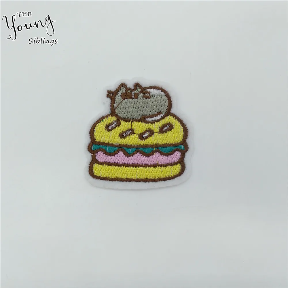 Embroidery Cartoon Pattern Fashion Hamburger Iron on patch DIY Applique Clothing Decoration Accessories Sewing Craft Badges | Дом и сад