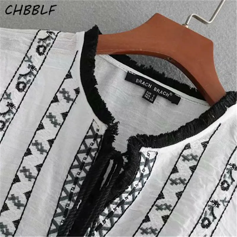 CHBBLF стильное платье с цветочной вышивкой прямая прозрачная кисточка Женские
