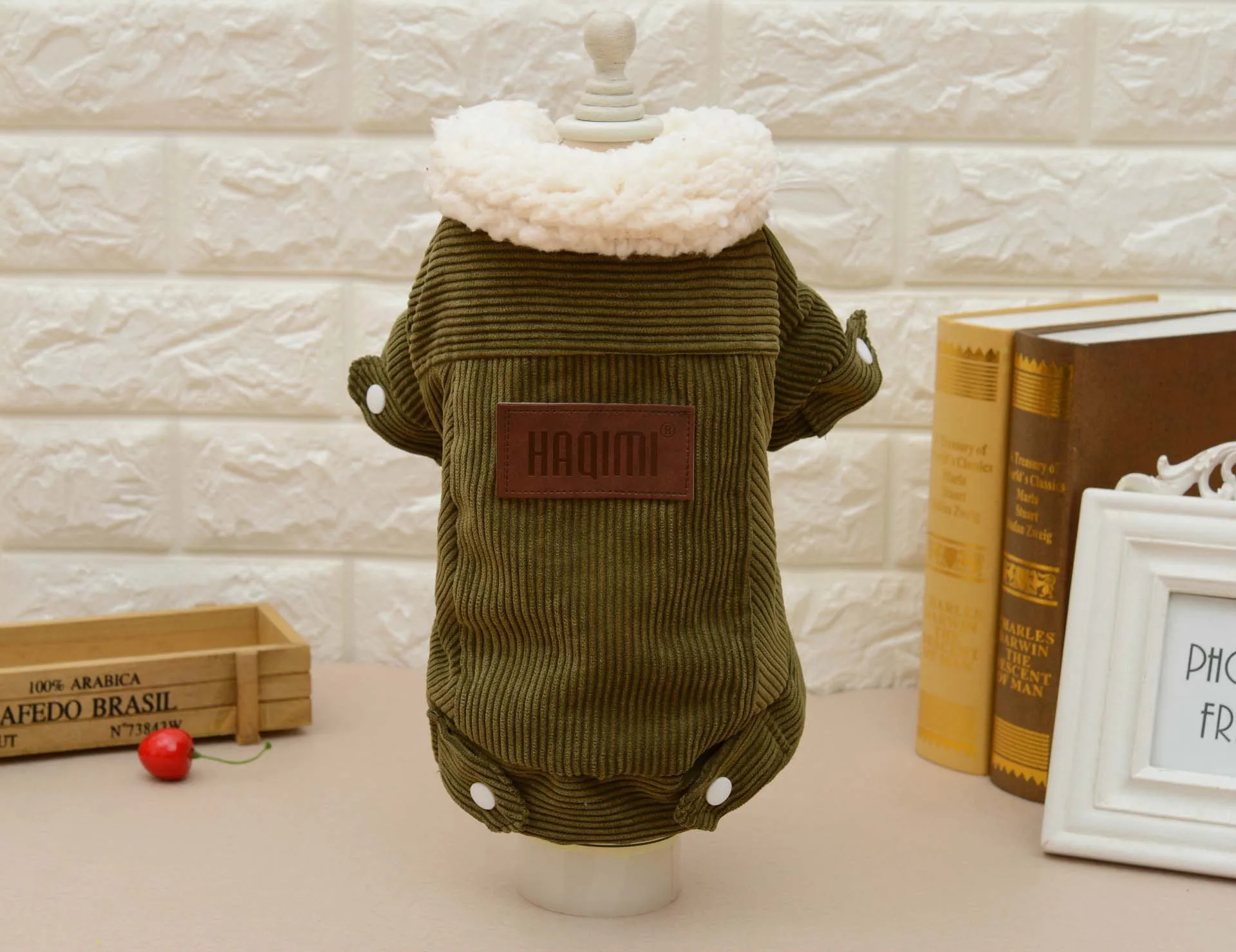 Green Petshy, одежда для собак, рубашка, зима-осень, теплая, удобная, бульдог, мопс такса, чихуахуа, одежда для маленьких собак, пальто, куртка - Цвет: Green