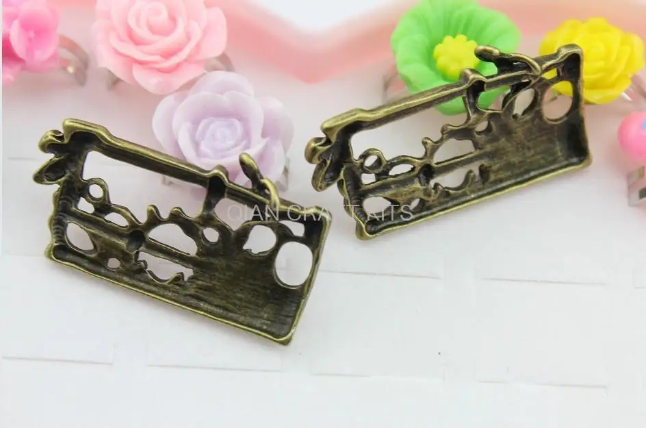 Candado grande de 50 piezas para pulsera, candado de aleaci&oacute;n de zinc y Bronce Antiguo, colgante, suministros de bricolaje, 40x19mm, sin plomo ni n&iacute;quel-1