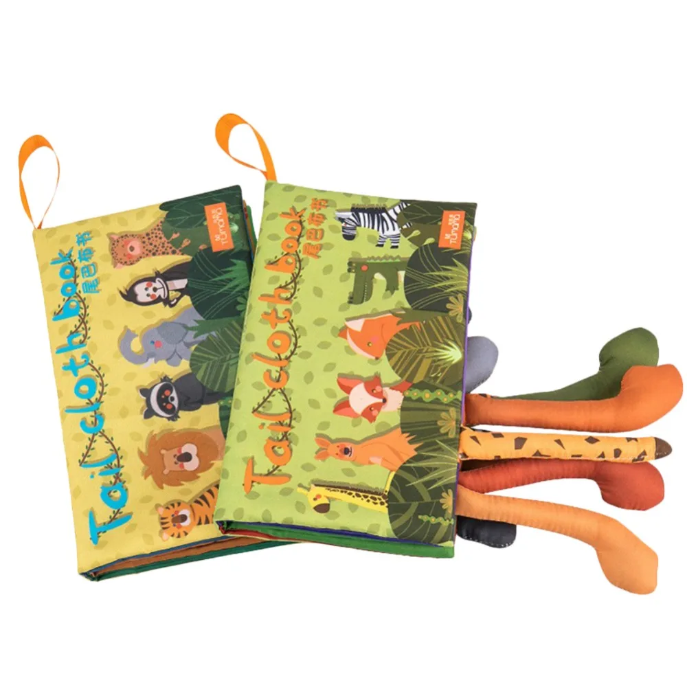 Детские погремушки игрушки мягкая куртка с хвостом животного для тканевая книга