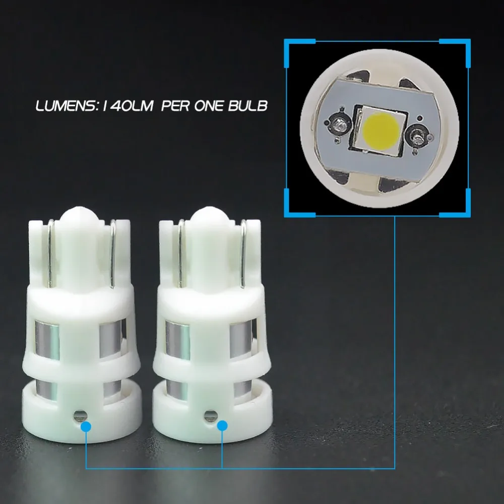 2 шт. T10 Led 168 194 2825 W5W LED авто интерьер автомобиля свет 6000k белый номерной знак