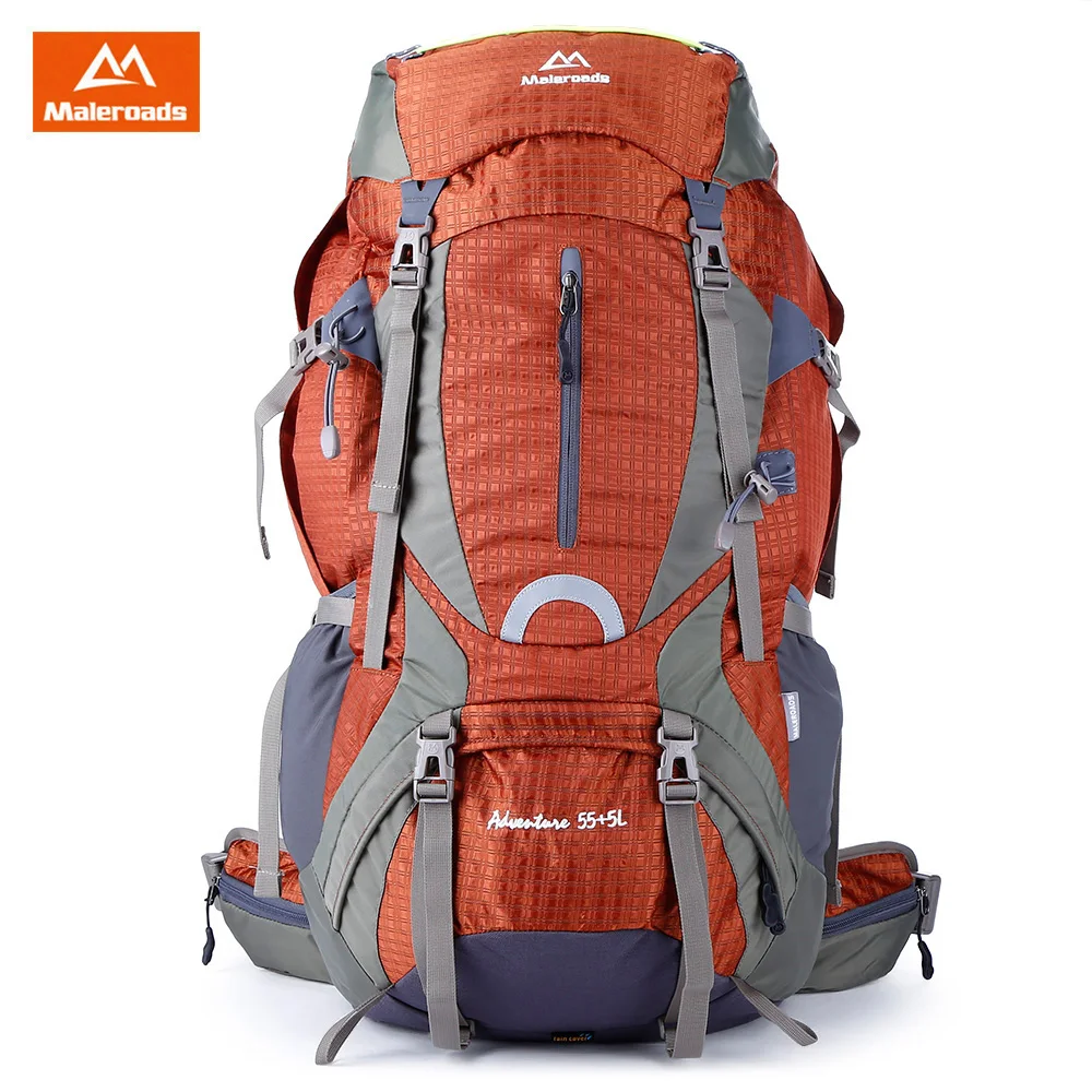 Maleroads 60L спортивный рюкзак для активного отдыха, походный нейлоновый велосипедный рюкзак, водостойкий рюкзак с дождевиком - Цвет: Orange