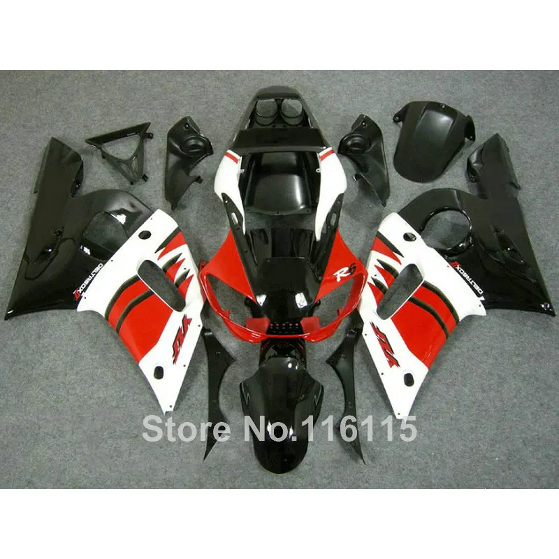

HOT fairing kit for YAMAHA 1998 1999 2000 2001 2002 R6 YZF R6 98-02 white red black fairings set #3248